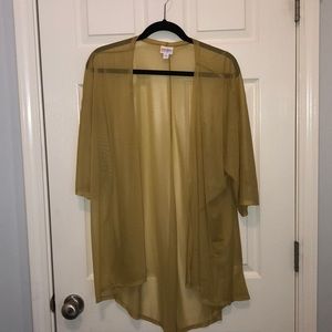 Sheer mustard Lularoe Lindsay kimono